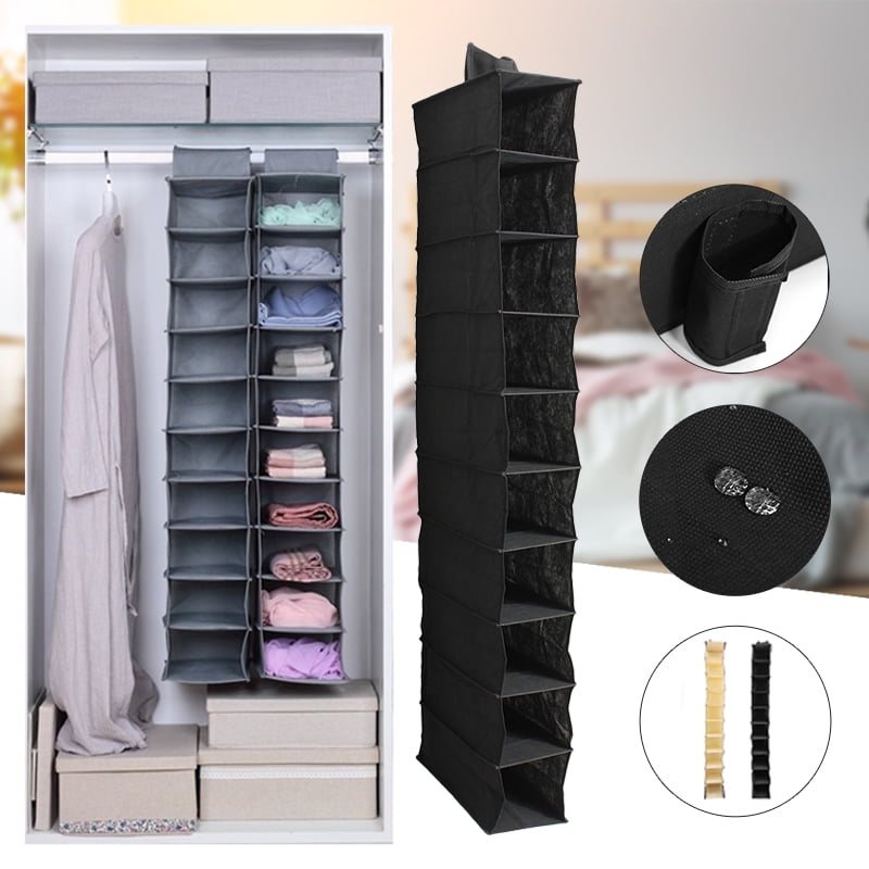 10 Tiers Hanging Rack Bag Clothes Shoes Hanger Organiser Wall Wardrobe Closet Storage Home Bedroom