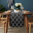 thumbnail image 2 of Moroccan Black Table Runner - 90 Inch Long, Kitchen Dining Table Runner Dresser Scarves, Geometric Abstract Gradient Plaid Farmhouse Decor for Coffee Tables Wedding Party Banquet, 2 of 8