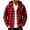 Red, variant on Jaunzuar Zip Up Hoodie Men Drawstring Long Sleeve Plaid Shirt Men Outdoor Warm Casual Jackets with Pockets L