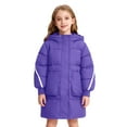 thumbnail image 3 of REDARER Kids Long Puffer Coat Solid Color Down Jacket, Winter Warm Thickened Outerwear for Boys and Girls, Windproof Cold Weather Coats,Size:7-8 Years, 3 of 9