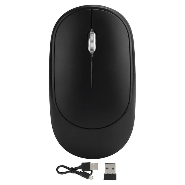 Souris optique sans fil, DPI réglable, rechargeable, périphérique externe pour ordinateur avec récepteur USB, noir