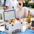 thumbnail image 7 of Grey Premium Rotomolded Camping Cooler – 5-Day Ice Retention, Heavy-Duty Portable Cooler with Fish Ruler, Cup Holders & Drain Plug – Ideal for Outdoor, Fishing, Beach, Picnics & Tailgating (20 Quart), 7 of 7
