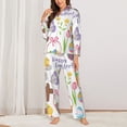thumbnail image 3 of Wukai Happy Easter1 Print Women's Pajama Set - Soft Long Sleeve Sleepwear for Comfort and Style-Large, 3 of 9
