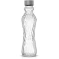 thumbnail image 3 of Fluted Glass Water Bottles Set of 6-18 oz Glass Bottles with Stainless Steel Leakproof Lids, 3 of 5