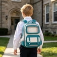 thumbnail image 2 of CUZIBR Boys Kids Backpack British Style Large Capacity Front Pocket Compartment Student Book Bag For Primary School Toddler Adjustable Breathable Shoulder Straps Travel Daypack, 2 of 5
