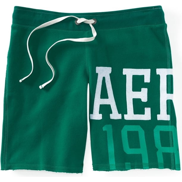 Aeropostale Bermuda Athletic Sweat Shorts para Mujer, Verde, X-Small
