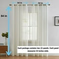 thumbnail image 4 of THD Vicky Semi Sheer Voile Window Curtain Grommet Top Panels for Bedroom & Living Room - Set of 2 (Ivory, 54 W x 84 L per panel), 4 of 4