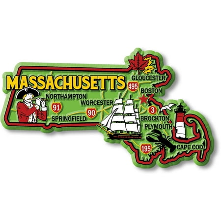 

Massachusetts Colorful State Magnet by Classic Magnets 4.4 x 2.5