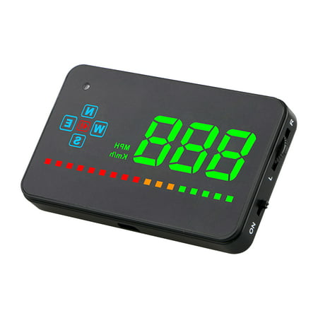 Digital Universal Car HUD GPS Speedometer Display MPH/KM Overspeed Alarm Windshield Project for All (Best Gps Speedometer App For Iphone)