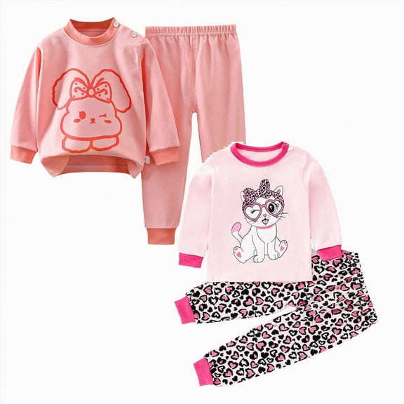 mgoYE Baby Clothes for Girls 3 6 12 18 24 Months 3T 4T 5T 6T Girls Fall Winter Outfits Toddler Fall Clothes Cotton Long Sleeve Sweatshirt & Pants Set 4Pcs Size 3-6 Months