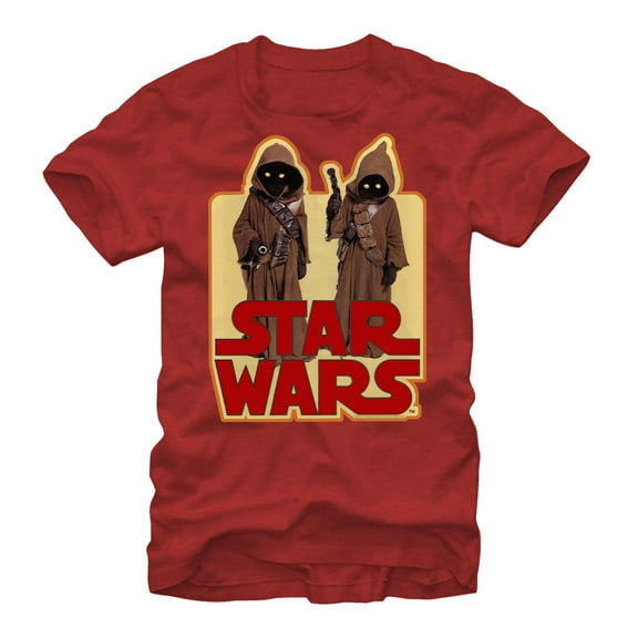 Men's Star Wars Logo Jawas Utinni  Graphic Tee Red Heather Large