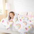 thumbnail image 5 of Manfei Kawaii Rainbow Twin Bedding, Graffiti Moon Stars Bedding Comforter Set, White Pink, Pink Reversible, 7-Piece, 5 of 6