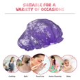 thumbnail image 6 of Kdxio Snowfall Sky White Purple Print Shower Cap for Women,Elastic and Reusable,Double Waterproof Layers Bathing Hat, 6 of 6