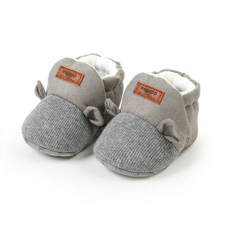 

Gyratedream Baby Booties Cozy Fleece Slippers Soft Baby Shoes With Gripper Soles Winter Warm Infant Newborn Crib Sock Shoes First Walkers