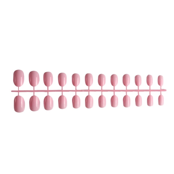 Xingzhi 24X Solid Nails Removable Wearable French Style DIY Artificial Exquisite Novel Elegant Personality Small Round Head Acrylic Nail Light Pink
