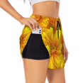 thumbnail image 1 of Balery 3D Sunflowers Pantalones cortos deportivos para mujer con forro y dos bolsillos, elásticos, para entrenamiento, gimnasio, yoga-X-Large, 1 of 7