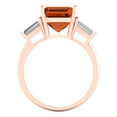 thumbnail image 4 of Clara Pucci 14K Rose Gold 3ct Ruby Three-Stone Ring for Women, 4 of 8