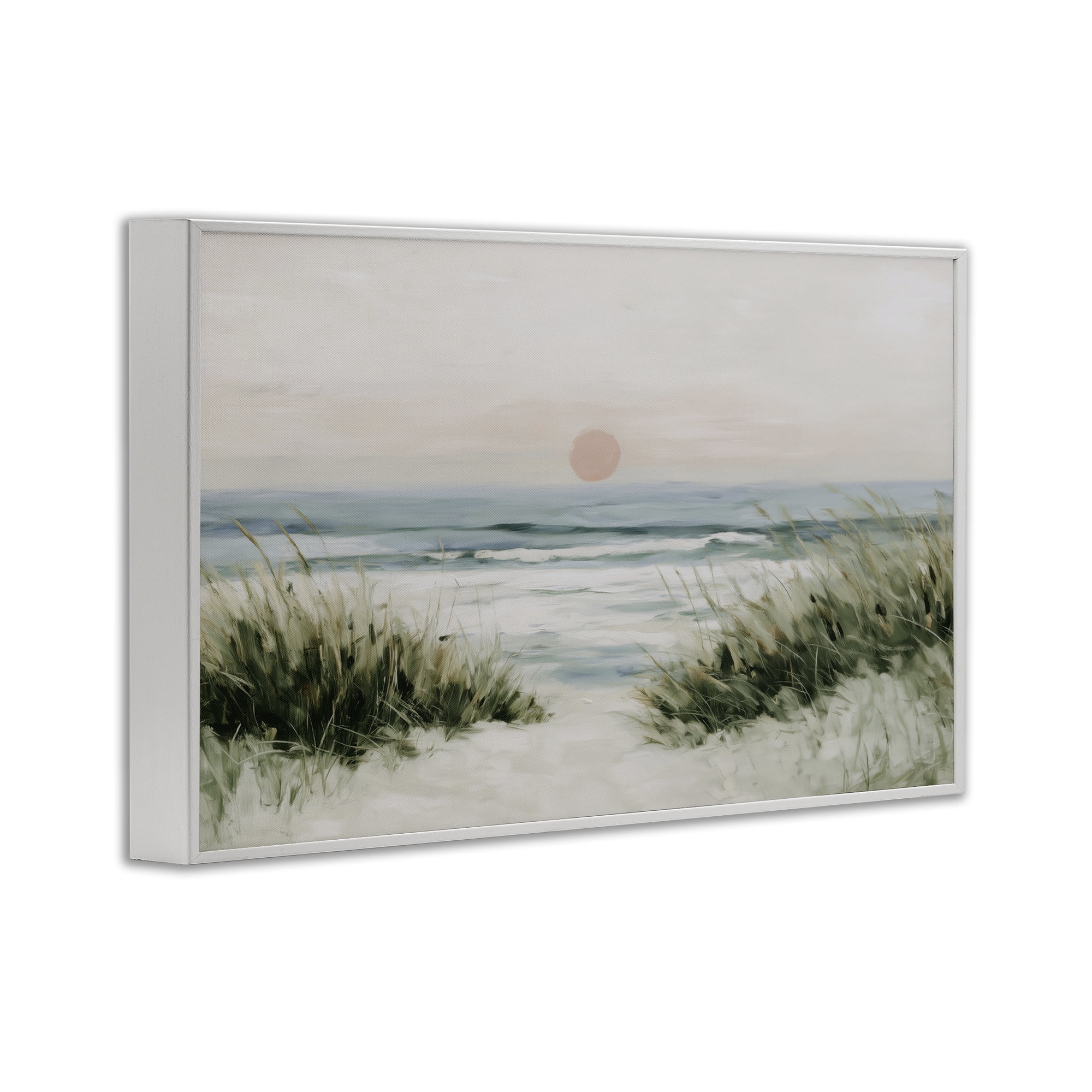 Stupell Industries Coastal Dunes with Wild Beach Grass White Framed Giclee Art, design by Chromatic Storm Studio