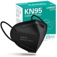 thumbnail image 1 of Mascarilla facial LEMENT KN95 negra con 5 capas de protección contra el polvo, 25 unidades, 1 of 9