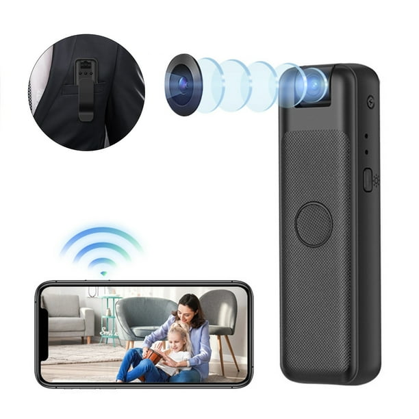 Cámara digital con WIFI, grabadora de audio y video, visión nocturna por infrarrojos, HD 1080P, compatible con video circular de 128 GB, cámara portátil con clip trasero magnético, ideal para deportes