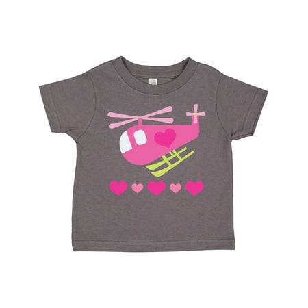 

Inktastic Valentine Pink Heart Helicopter Gift Toddler Boy or Toddler Girl T-Shirt
