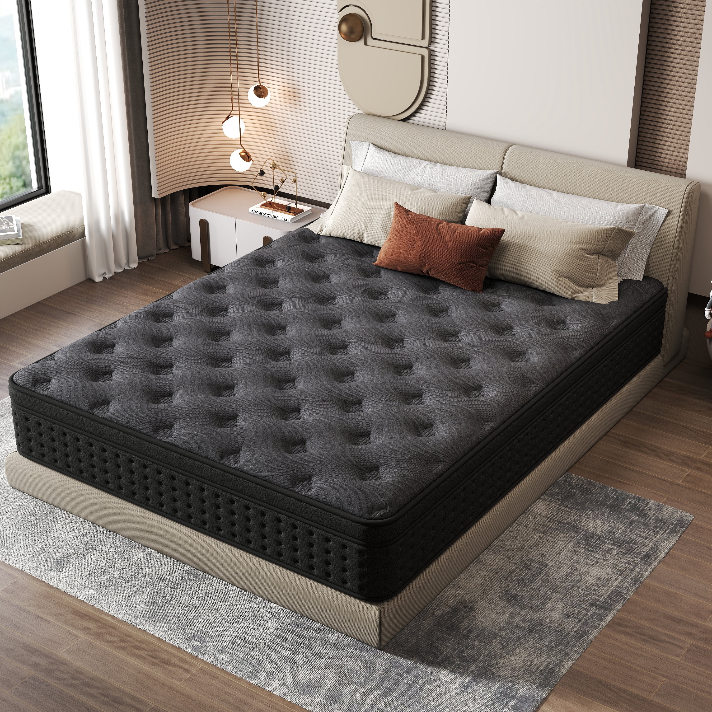 Zekbip 12 inch Full Mattress in a Box, Hybrid Gel Memory Foam with Individually Wrapped Pocket Coils, Medium Firm, Pressure Relief, Cooling Sleep Support for Adult