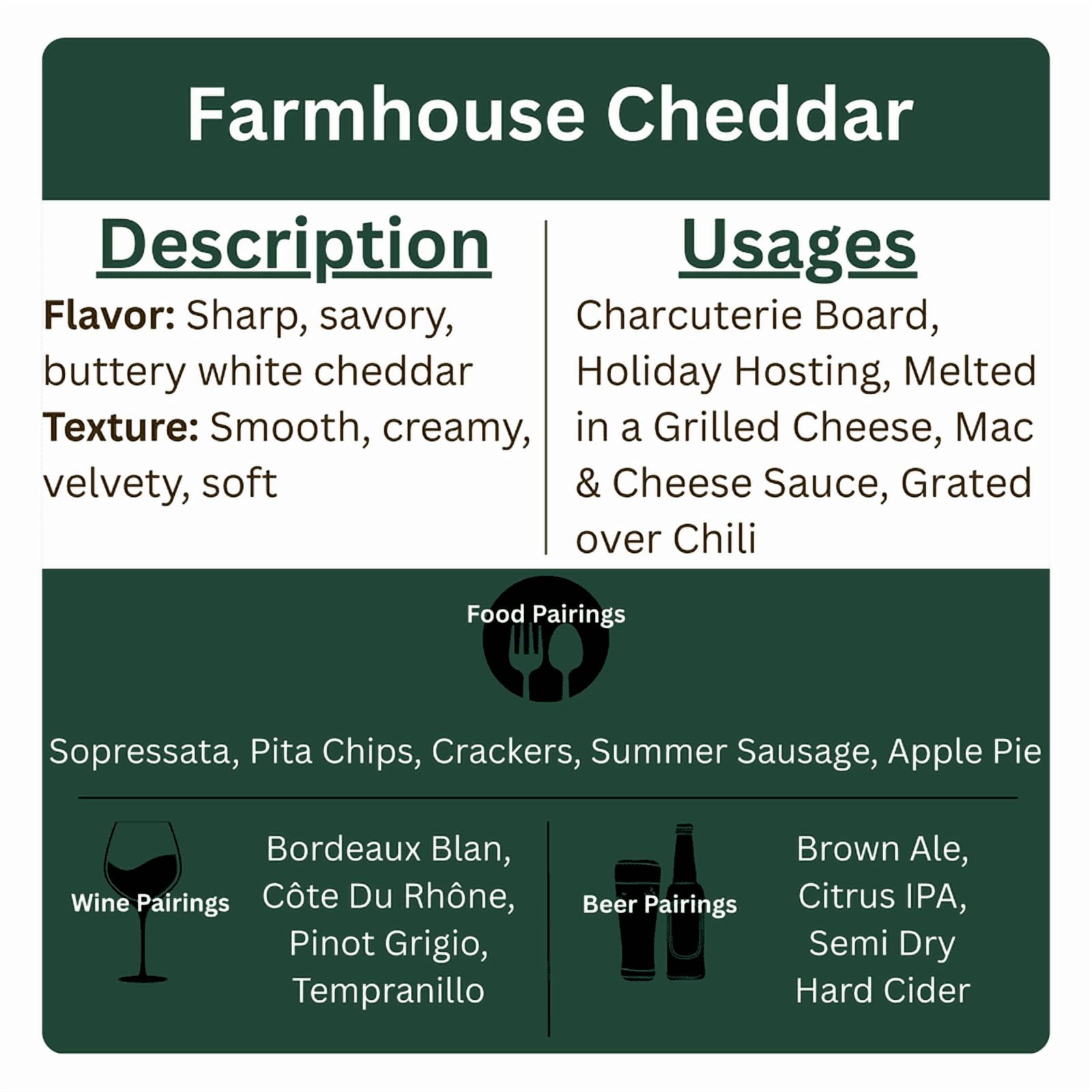 Sartori Farmhouse Cheddar Cheese Block Specialty Cheese, 7 oz Refrigerated Plastic Packet