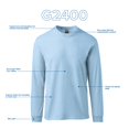 thumbnail image 4 of Gildan - Playera Unisex de Manga Larga de algodón Ultra Adulto, Estilo G2400, Paquete múltiple, Azul Claro (Paquete de 3), Large, 4 of 6
