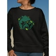 thumbnail image 2 of Green Silhouettes, Animals Sweatshirt Women -Image by Shutterstock, Female Medium, 2 of 4