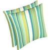 Topanga Stripe Square Pillow 2-Pack, Sea Grass