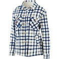 thumbnail image 2 of Women's WEAR by Erin Andrews Oatmeal New York Islanders Plaid Button-Up Shirt Jacket, 2 of 3
