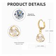 thumbnail image 3 of Gemini Women Cubic Zirconia Huggie Earrings for Ladies Birthday Gifts Valentine Day Christmas Gm065 Color Yellow Gold, 3 of 4