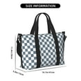 thumbnail image 2 of Travel Duffle Bag Gray White Square Plaid Travel Tote Bags Carry on Luggage Waterproof Weekender Bags with Top Handle Adjustable Shoulde Strap for Travel Gym, 2 of 5