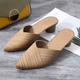 thumbnail image 6 of Norvail Womens Pointed Toe V Cut Mules, Chunky Block Heels Slip On Clogs, Fashion Office Slides Shoes for Casual Work Daily Wear, 6 of 6