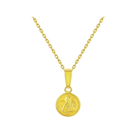 - 925 Sterling Silver Gold Flashed Guardian Angel Catholic Medal Necklace Baby 16