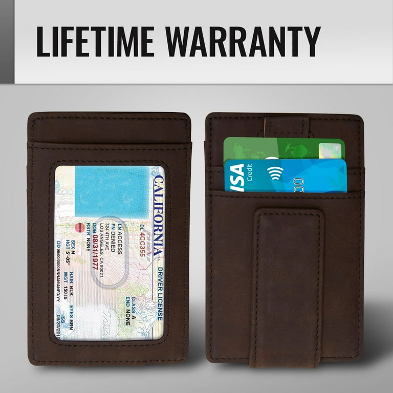Mens Slim Wallets Money Clip  Unisex Business Leather Wallet