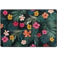 thumbnail image 4 of SKYSONIC 36x24in Tropical Colorful Hibiscus Area Rug, Summer Palm Leaves Non-Slip Floor Carpet for Indoor Living Dining Room Bedroom, 4 of 7