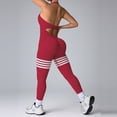 thumbnail image 5 of larppty Womens Workout Seamless Jumpsuit Spring Summer Fashion Hip Lift Peach Hip Shap Backless Yoga Jumpsuit Romper Outfits（Red， M）, 5 of 7