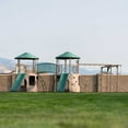 thumbnail image 3 of Lifetime Kid's Double Adventure Tower Swing Set with Bridge and Monkey Bars (90966), 3 of 13