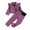 Purple, variant on Sngxgn Toddler Girl's 2 Piece Outfits Short Sleeve Twist Tee with Flare Pants Cute Set(Pink,100)