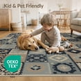 thumbnail image 4 of ODIKA 5'x7' Washable Area Rug Non-Slip, Low Pile, Stain Resistant Pvc Bottom Geometric Motif Contemporary Splicing Furnishing for Guest Room, Lounge, Apartment, 4 of 7