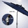 thumbnail image 4 of Alpha Joy 10ft 3 Tier Auto-tilt Outdoor Patio Umbrella Beach Garden Double Vented Table Umbrella with Push Button Tilt and Crank, Navy Blue, 4 of 9