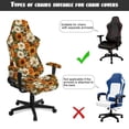 thumbnail image 6 of SCRAWLGOD Daisy Sunflower Print Orange Beige Set of 4 Gaming Chair Covers Cat Proof Game Computer Office Desk Chair Cover Protector with Armrest Slipcovers, 6 of 7