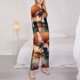 thumbnail image 3 of Balery Colorful Leaf Chihuahua Conjunto de Pijama con Estampado para Mujer, Conjunto de Dos Piezas con Manga Larga, Ropa de Dormir Suave con Bolsillos, Pijamas Cómodos-XX-Large, 3 of 7