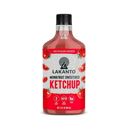 Pack of 8, Lakanto Monk Fruit Sweetened Ketchup, 13 fl oz