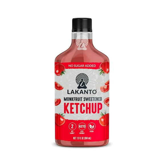Pack of 8, Lakanto Monk Fruit Sweetened Ketchup, 13 fl oz