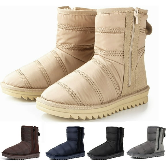 Snow Boots for Women, Warm Boots Waterproof Short Winter Boots Side Zipper Anti Slip Boots Ankle Snow Bootie Comfort Shoes