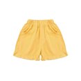 thumbnail image 6 of JanJean Kids Girls High Waist Denim Jean Shorts Frayed Raw Hem Wide Leg Short Jeans Hot Pants Loose Yellow 140, 6 of 7