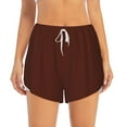 thumbnail image 2 of Balery Brown Pantalones cortos deportivos para mujer con forro y dos bolsillos, elásticos, para entrenamiento, gimnasio, yoga-Large, 2 of 7