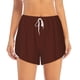 thumbnail image 2 of Balery Brown Pantalones cortos deportivos para mujer con forro y dos bolsillos, elásticos, para entrenamiento, gimnasio, yoga-Small, 2 of 7